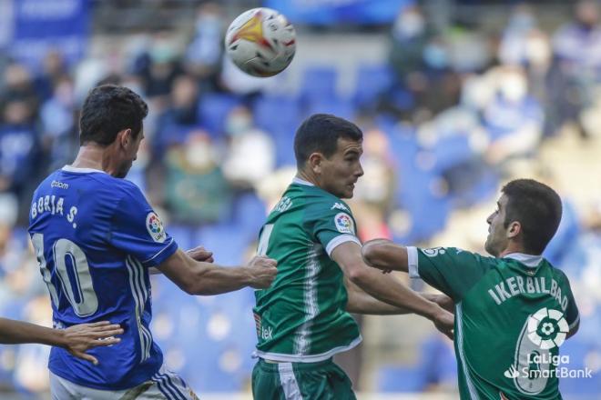 Borja Sánchez, durante el Real Oviedo-Amorebieta (Foto: LaLiga)