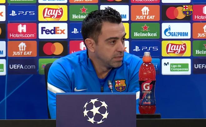 Xavi Hernández, en sala de prensa.