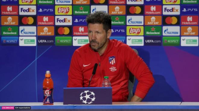 Simeone, en sala de prensa.