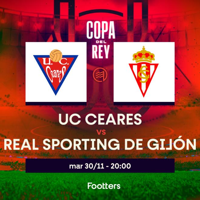 Cartel promocional footters del Sporting ante el UC Ceares