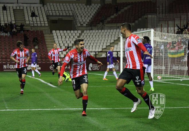 La UD Logroñés celebra un gol al Promesas.
