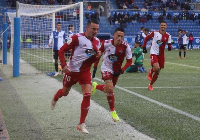 Aspas celebra su gol ante el Alavés (Foto: Celta).