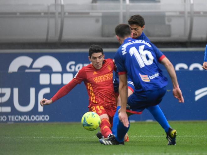 Fran Gámez, durante el Amorebieta-Real Zaragoza (Foto: Real Zaragoza).