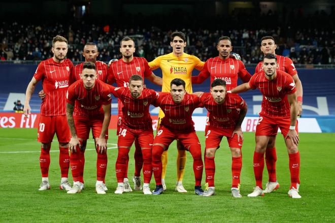 El once del Sevilla en el Bernabéu (Foto: Kiko Hurtado).