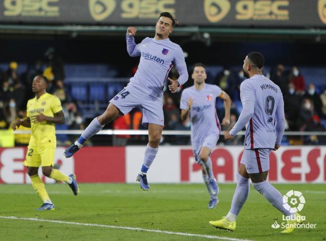 Philippe Coutinho celebra su gol en el Villarreal-Barcelona (Foto: LaLiga).