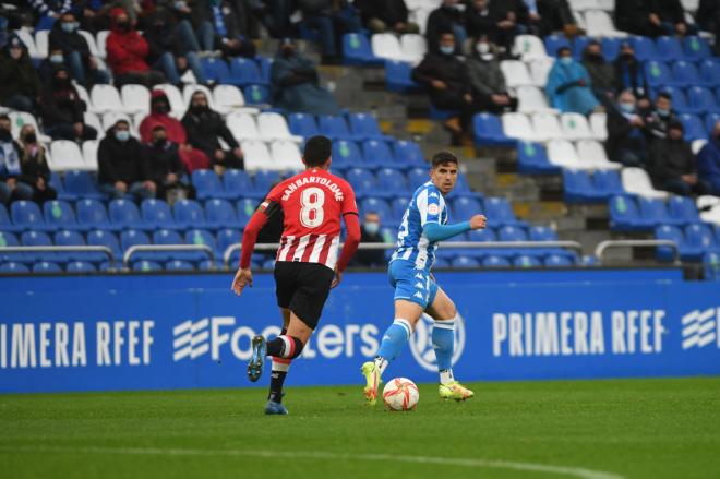 Víctor García durante el Dépor-Bilbao Athletic (Foto: RCD).