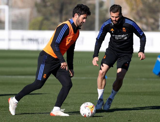 Isco y Nacho, durante un entrenamiento del Real Madrid (Foto: RMCF).