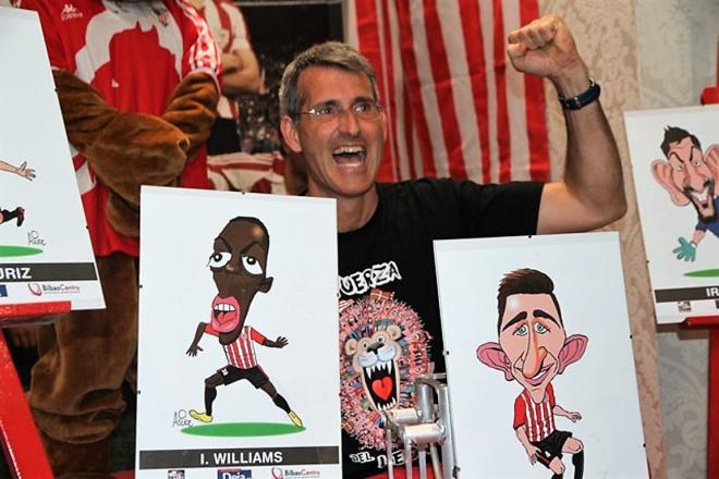 El humorista gráfico bilbaíno Asier Sanz siempre a tope con el Athletic Club.