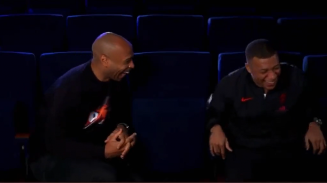 Thierry Henry y Kylian Mbappé, en la entrevista para Amazon Prime Video.