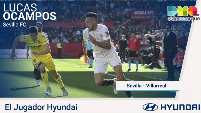Ocampos, jugador Hyundai del Sevilla-Villarreal.