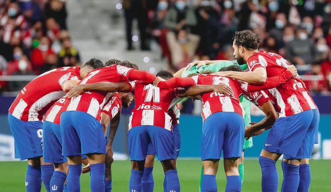 Los jugadores del Atlético, antes de un partido (Foto: ATM).