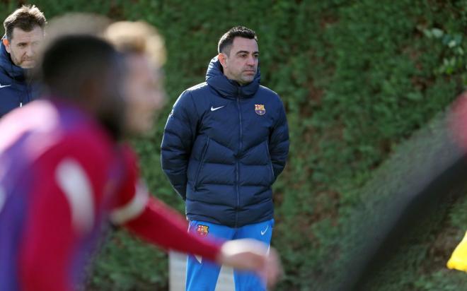 Xavi, en un entrenamiento (Foto: FCB).