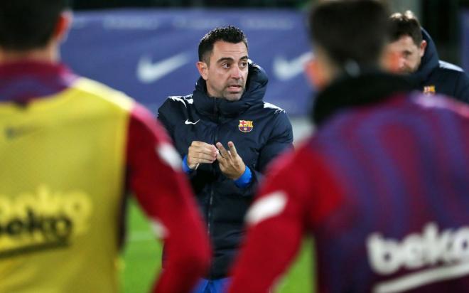 Xavi, en un entrenamiento (Foto: FC Barcelona).