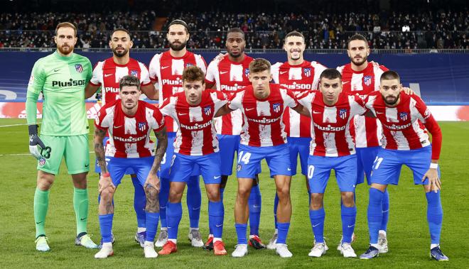 El once del Atlético de Madrid en el derbi (Foto: ATM).