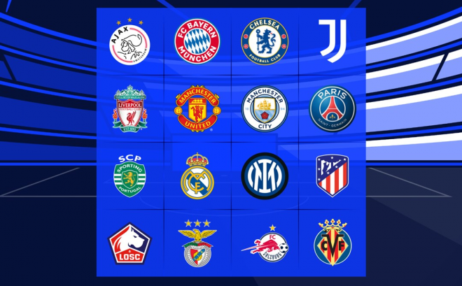 Los 16 equipos clasificados para octavos de la Champions.