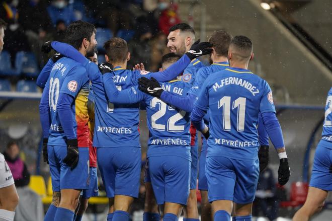 Los jugadores del Andorra celebran un gol ante La Balona (Foto: FC Andorra).