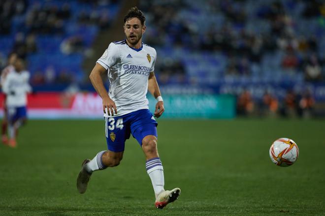 Ángel López en el partido frente al Burgos (Foto: Daniel Marzo).