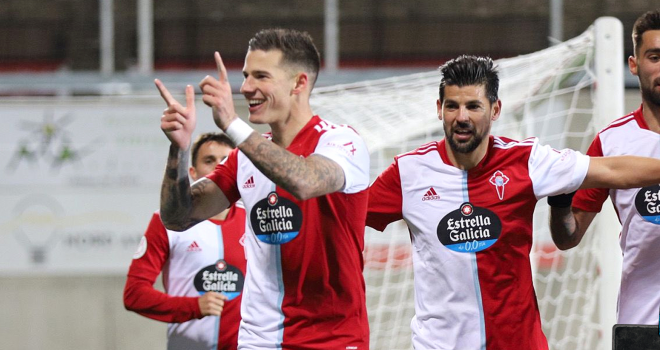 Santi Mina celebra su gol (Foto: RC Celta).