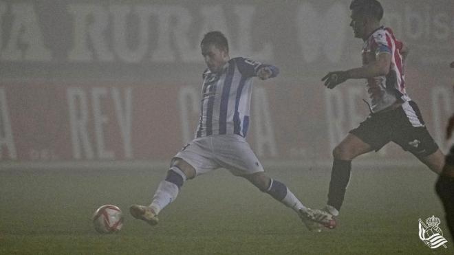 Andoni Gorosabel, durante el Zamora-Real Sociedad (Foto: Real Sociedad).