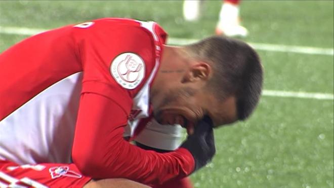 Las lágrimas de Galhardo al lesionarse en el Andorra-Celta.