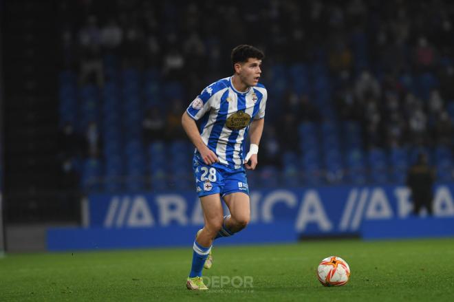 Trilli durante un partido con el Dépor en Riazor (Foto: RCD).