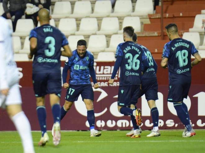 Andone celebra con rabia su gol en el Albacete-Cádiz de Copa (Foto: CCF).