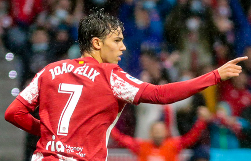 Joao Félix celebra un gol con el Atlético.