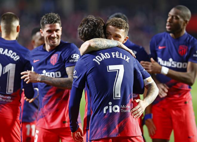 Los jugadores del Atlético de Madrid celebran el gol de Joao Félix ante el Granada (Foto: ATM).