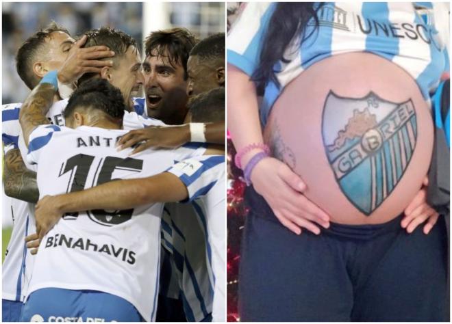 El bebé que es del Málaga incluso antes de nacer (Foto: @alemenlo).