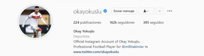 Perfil en Instagram de Okay Yokuslu.