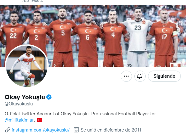 Perfil en Twitter de Okay Yokuslu.