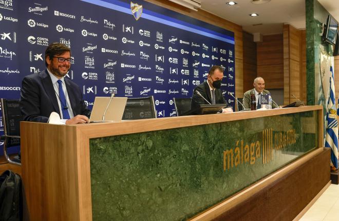 Un momento de la Junta General de Accionistas del Málaga en 2021.