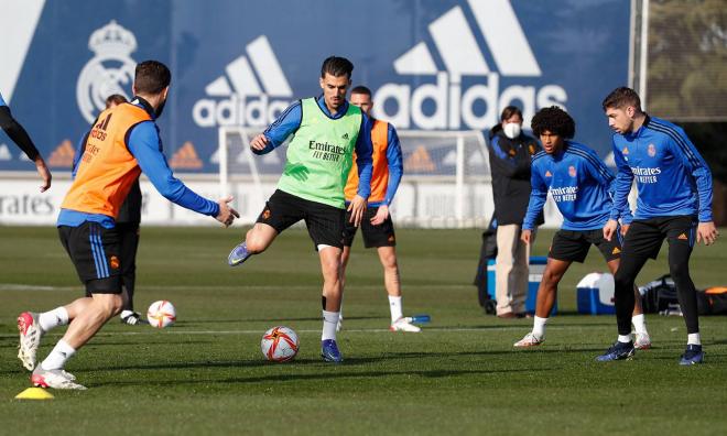 Dani Ceballos, durante un entrenamiento del Real Madrid esta semana (Foto: RMCF).