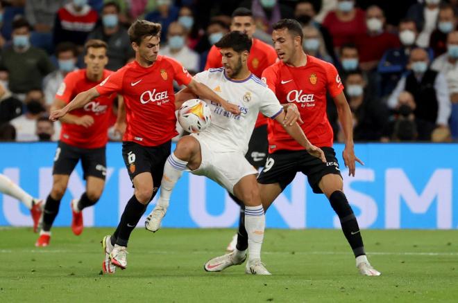 Aleix Febas, en un choque con el Mallorca ante el Real Madrid (Foto: EFE).