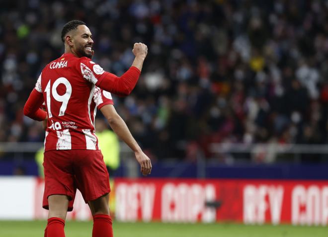 Matheus Cunha celebra su gol al Majadahonda (Foto: ATM).