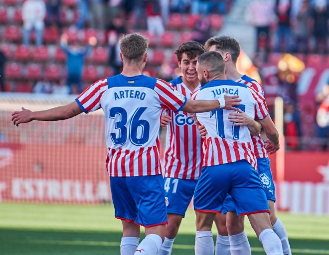 Los jugadores del Girona celebran su gol a Osasuna (Foto: GFC).