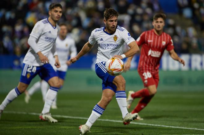 Ángel López en el Real Zaragoza-Sevilla de Copa del Rey (Foto: Daniel Marzo). 