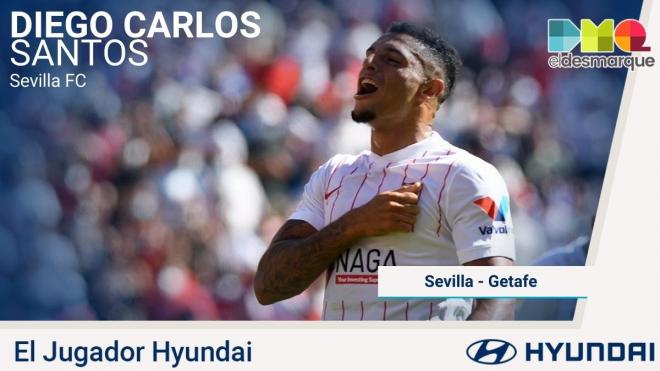 Diego Carlos, jugador Hyundai del Sevilla - Getafe.