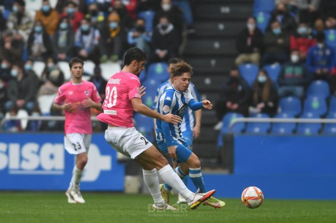 Mario Soriano en un lance del Dépor-Talavera (Foto: RCD).