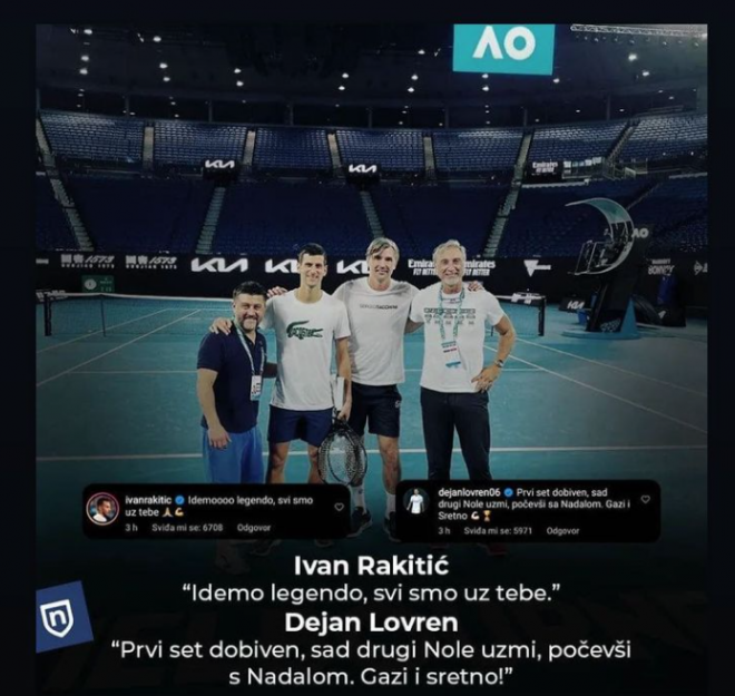 Rakitic y Lovren apoyan a Djokovic.
