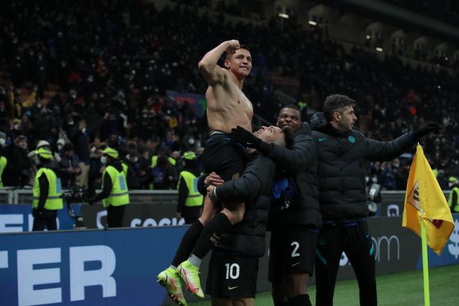Alexis Sánchez celebra su gol a la Juventus (Foto: Inter).