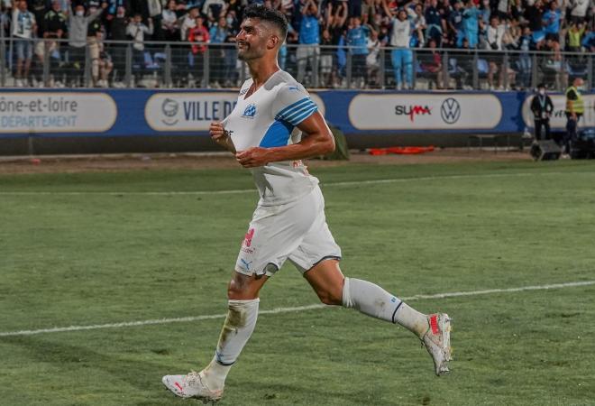 Álvaro González celebrando un gol (Foto: @OM_Officiel)