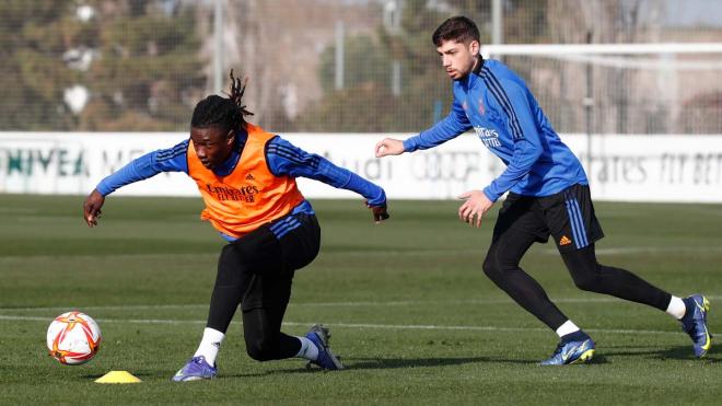 Fede Valverde y Camavinga, en un entrenamiento con el Real Madrid (Foto: RMCF).