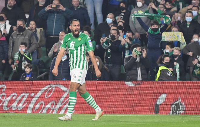 Celebración del gol de Borja Iglesias al Alavés (Foto: Kiko Hurtado)