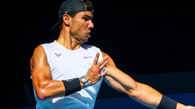 Nadal, durante un entrenamiento en Australia.