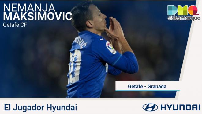 Maksimovic, jugador Hyundai del Getafe-Granada.