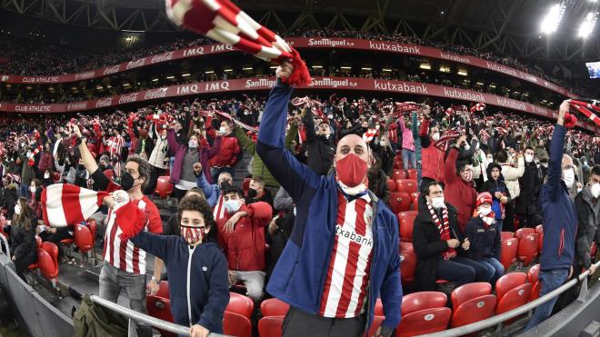 La grada de San Mamés se entrega en Copa ante el Barça (Foto: Athletic Club).