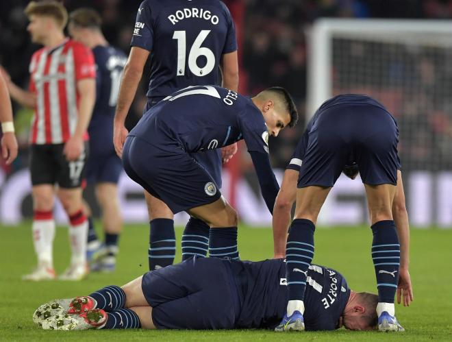 Aymeric Laporte, lesionado en el Soouthampton-Manchester City de la Premier League (Foto: EFE).