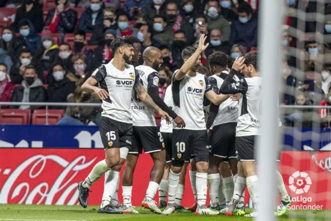 Celebración del gol de Hugo Duro en el Atleti-Valencia (Foto: LaLiga).