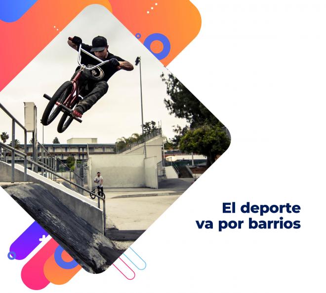 Cartel del proyecto social 'El deporte va por barrios'